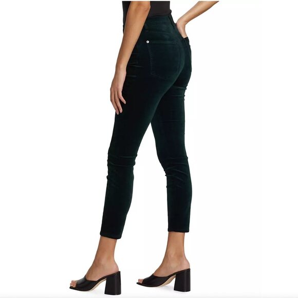 7 For All Mankind Velvet Pants Jeans Womens 28 Black Skinny High Rise Ankle - Picture 3 of 15